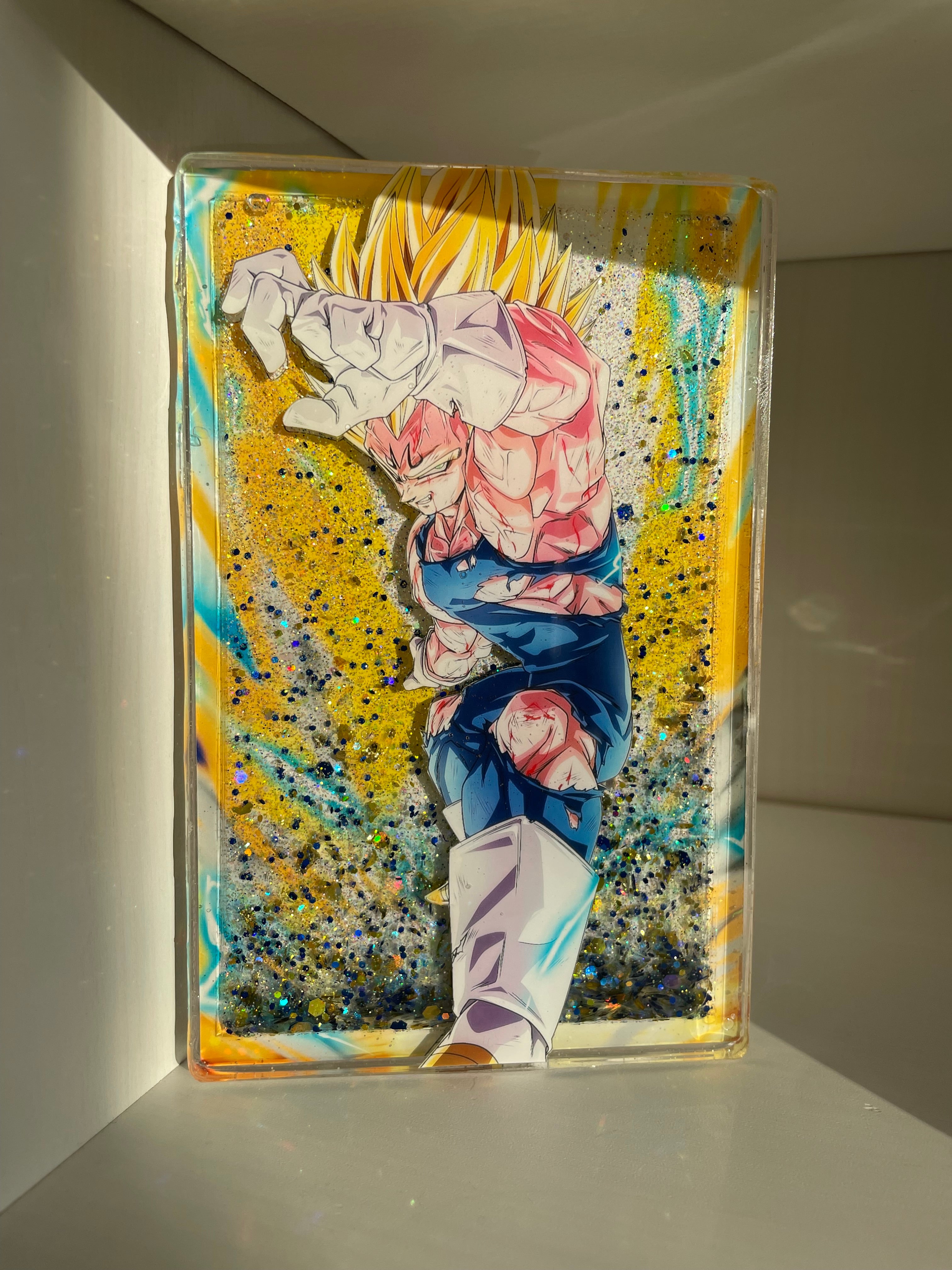 Vegeta - 3D Glitter Liquid Acylic Block