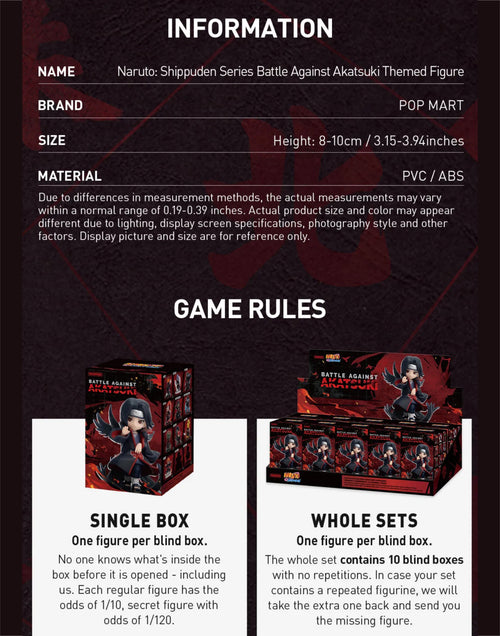 Naruto: Shippuden - POP MART Battle Against Akatsuki Themed Figure Blind Box