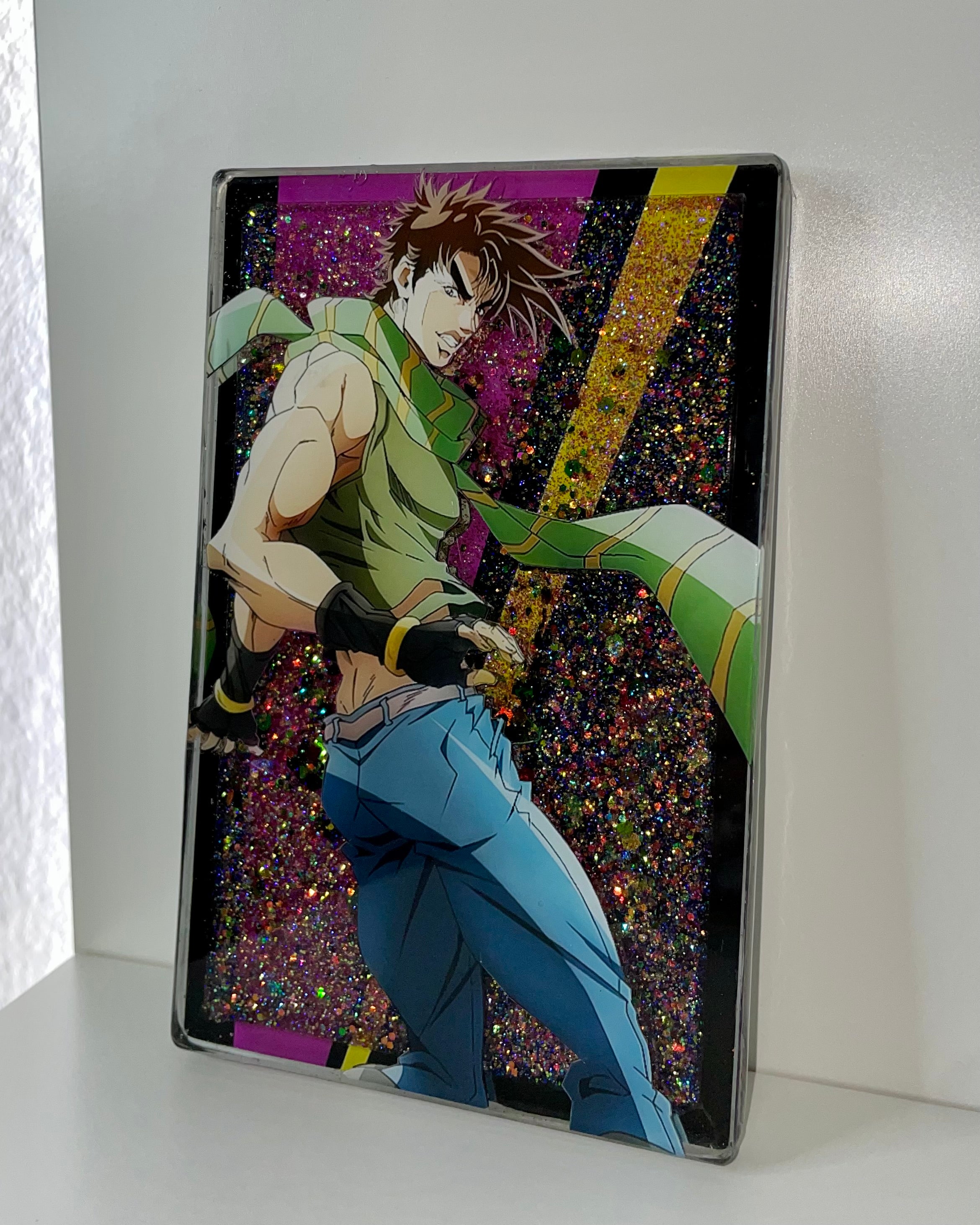 Joseph Joestar - 3D Glitter Liquid Acylic Block