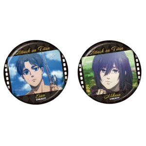 Eren Jäger + Mikasa Ackermann - Attack on Titan Tin Badge Pair