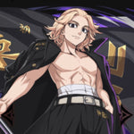 Load image into Gallery viewer, Manjiro Sano - Tokyo Revengers Acrylic Stand Black Suit Set
