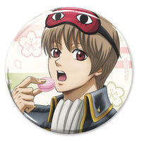[Pre-order] Sougo Okita - Gintama New Illustration 65mm Tin Badge Sakura Macaron -with a hint of tabasco- Ver.