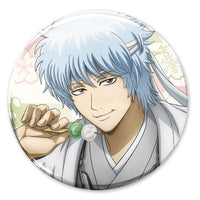 [Pre-order] Gintoki Sakata / Shiroyasha - Gintama New Illustration 65mm Tin Badge Sakura Flavored Hanami Dango Ver.