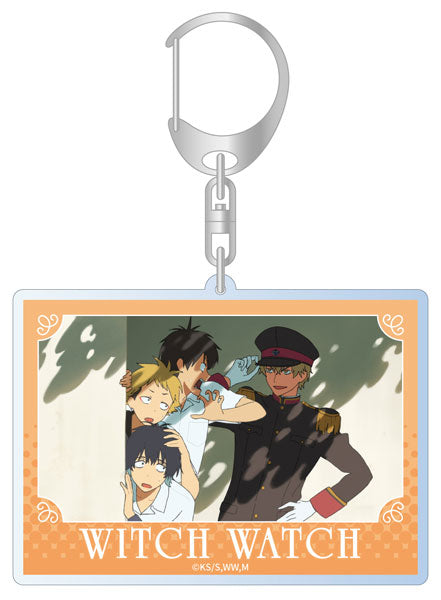 [Pre-order] Morihito Otogi & Kanshi Kazamatsuri & Keigo Magami & Tenryu Kiyomiya - Witch Watch Scene Photo Acrylic Keychain