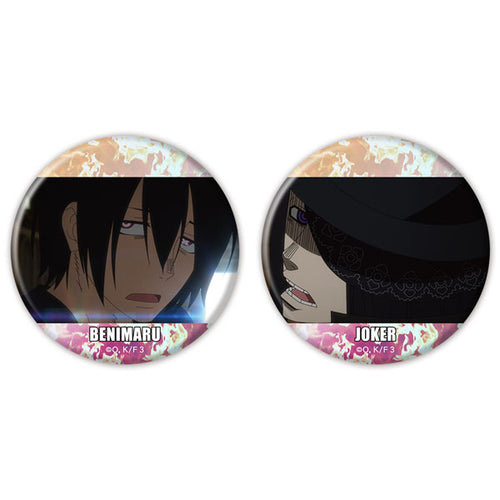 Shinmon Benimaru & Joker - Fire Force Season 3 Aurora Tin Badge 2pc. Set