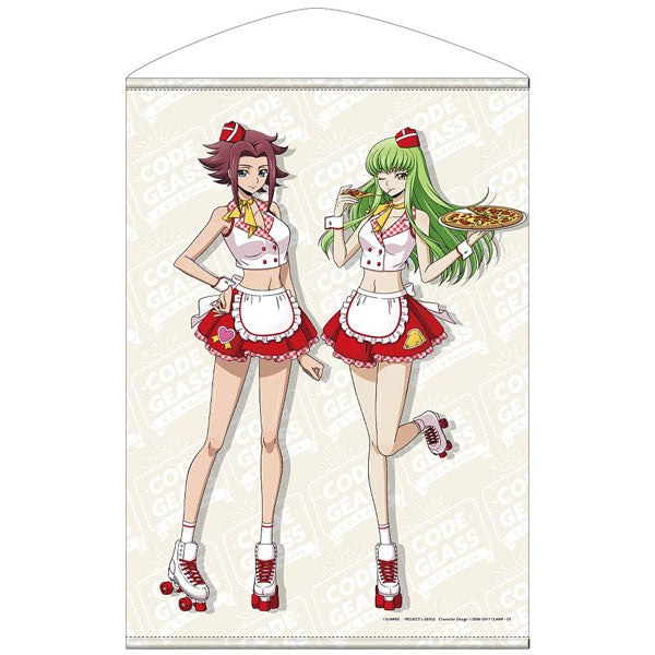 [Pre-order] C.C. & Kallen - Code Geass: Lelouch of the Rebellion New Illustration B2 Wall Scroll American Diner Ver.