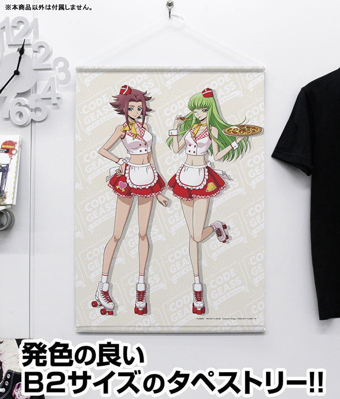 [Pre-order] C.C. & Kallen - Code Geass: Lelouch of the Rebellion New Illustration B2 Wall Scroll American Diner Ver.