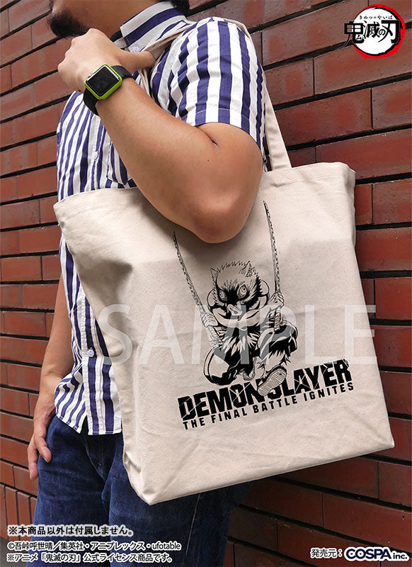 [Pre-order] Inosuke Hashibira - Demon Slayer Large Tote Bag Infinity Castle Arc Ver. /NATURAL
