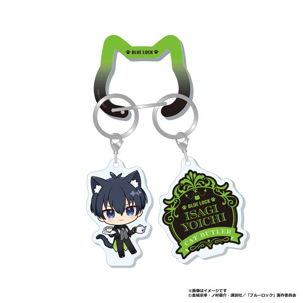 [Pre-order] Yoichi Isagi - Blue Lock Cat Butler Carabiner Charm w/Mini Chara Keychain