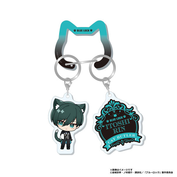[Pre-order] Rin Itoshi - Blue Lock Cat Butler Carabiner Charm w/Mini Chara Keychain