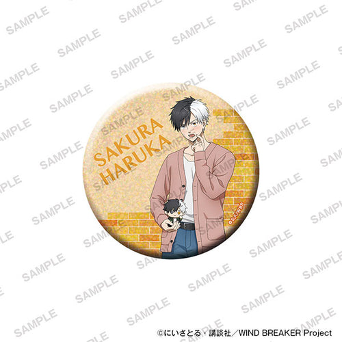 Haruka Sakura - WIND BREAKER Together with Plushies Ver. Big Holographic Tin Badge