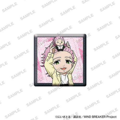Mitsuki Kiryu - WIND BREAKER Together with Plushies Ver. Holographic Square Tin Badge