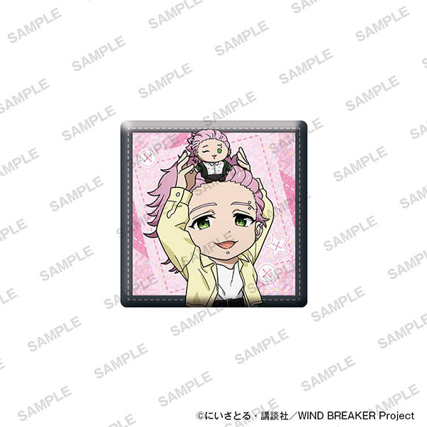 Mitsuki Kiryu - WIND BREAKER Together with Plushies Ver. Holographic Square Tin Badge