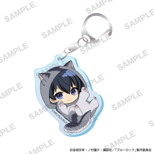 Yoichi Isagi - Blue Lock Mini-Character Acrylic Keychain Cat Mascot Costume Ver.