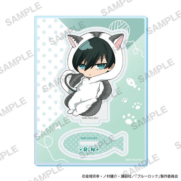 Rin Itoshi - Blue Lock Mini-Character Acrylic Stand Cat Mascot Costume Ver.