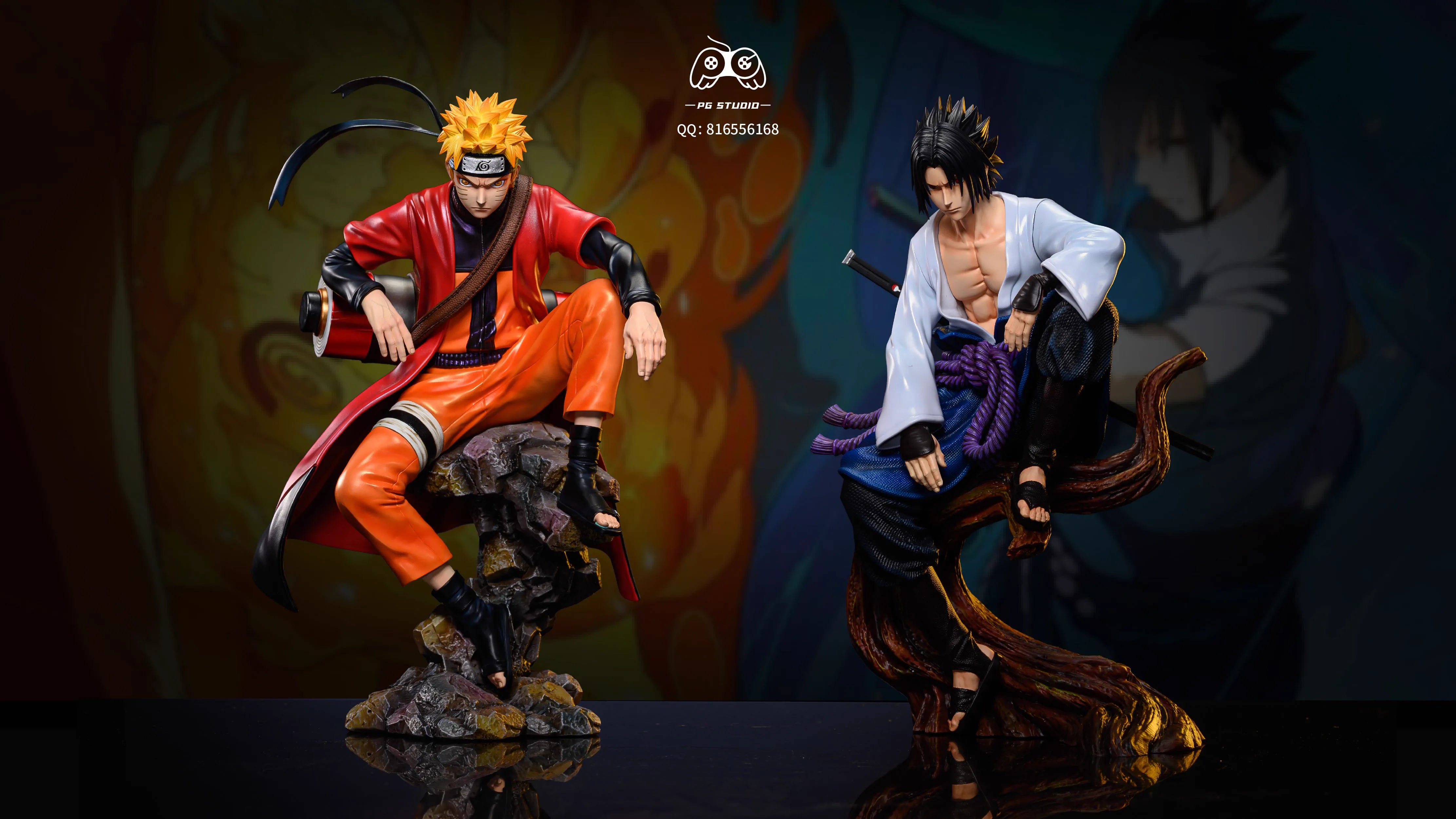 [Pre-order] 1/6 Scale Sitting Uzumaki Naruto & Uchiha Sasuke - Naruto Shippuden