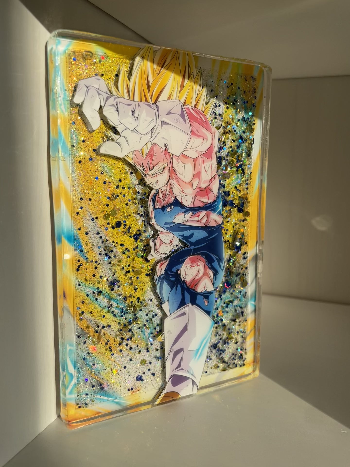 Vegeta - 3D Glitter Liquid Acylic Block