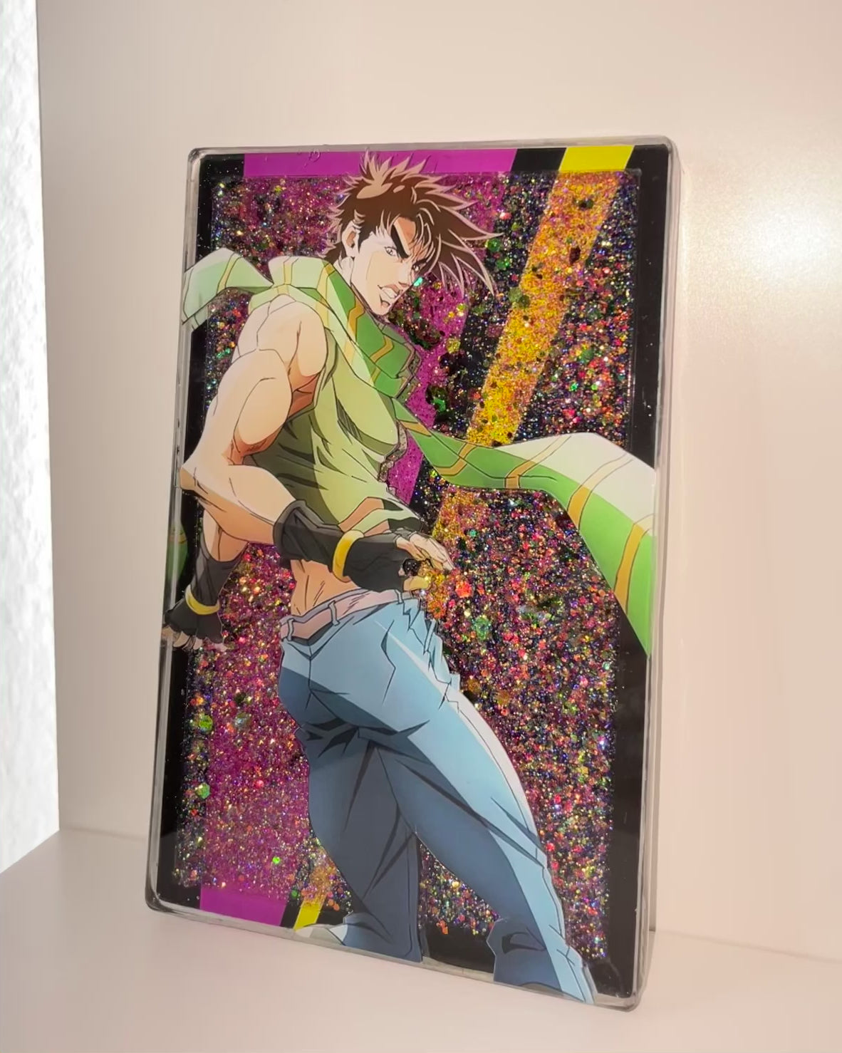 Joseph Joestar - 3D Glitter Liquid Acylic Block